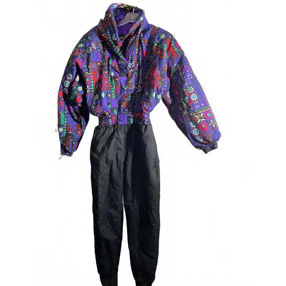 Edelweiss Vintage Retro Colorful Patterned Snowsuit 10 - Picture 2 of 15